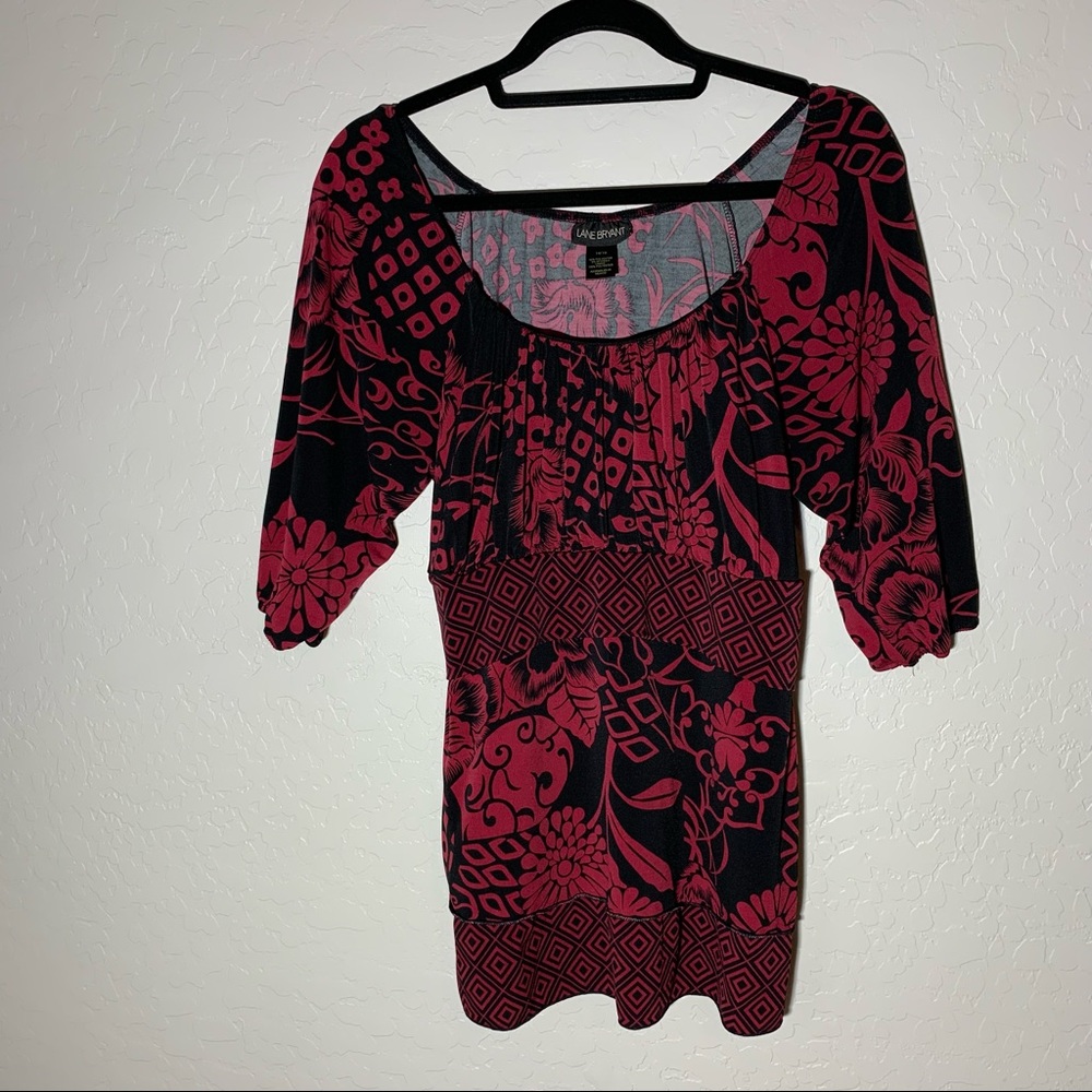 Lane Bryant black and Maroon Blouse